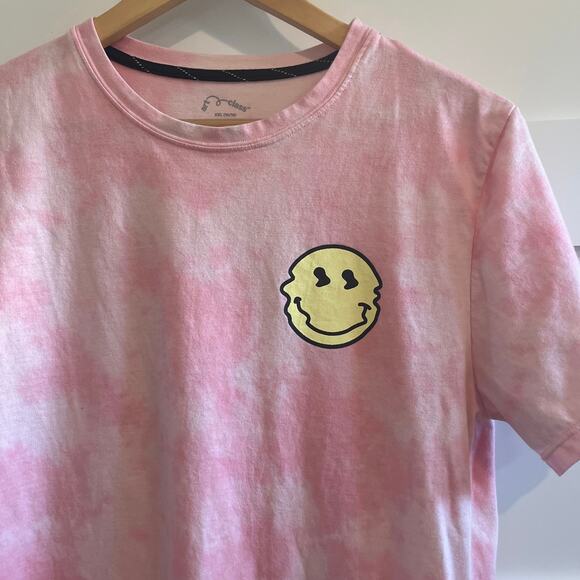 Art Class Pink Tie Dye Smiley Face Short Sleeve Crewneck Kids Tee Size XXL - Picture 3 of 4